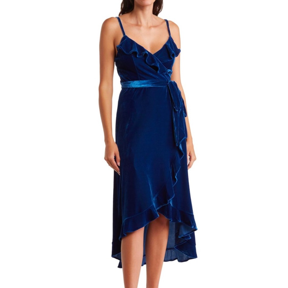 BCBG Blue Velvet Dress S